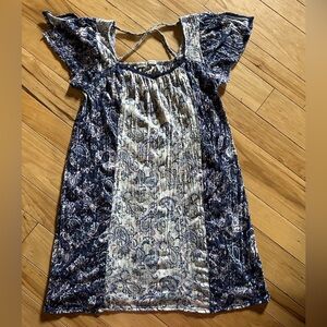 Absolutely Famous Blue and Cream Mini Dress